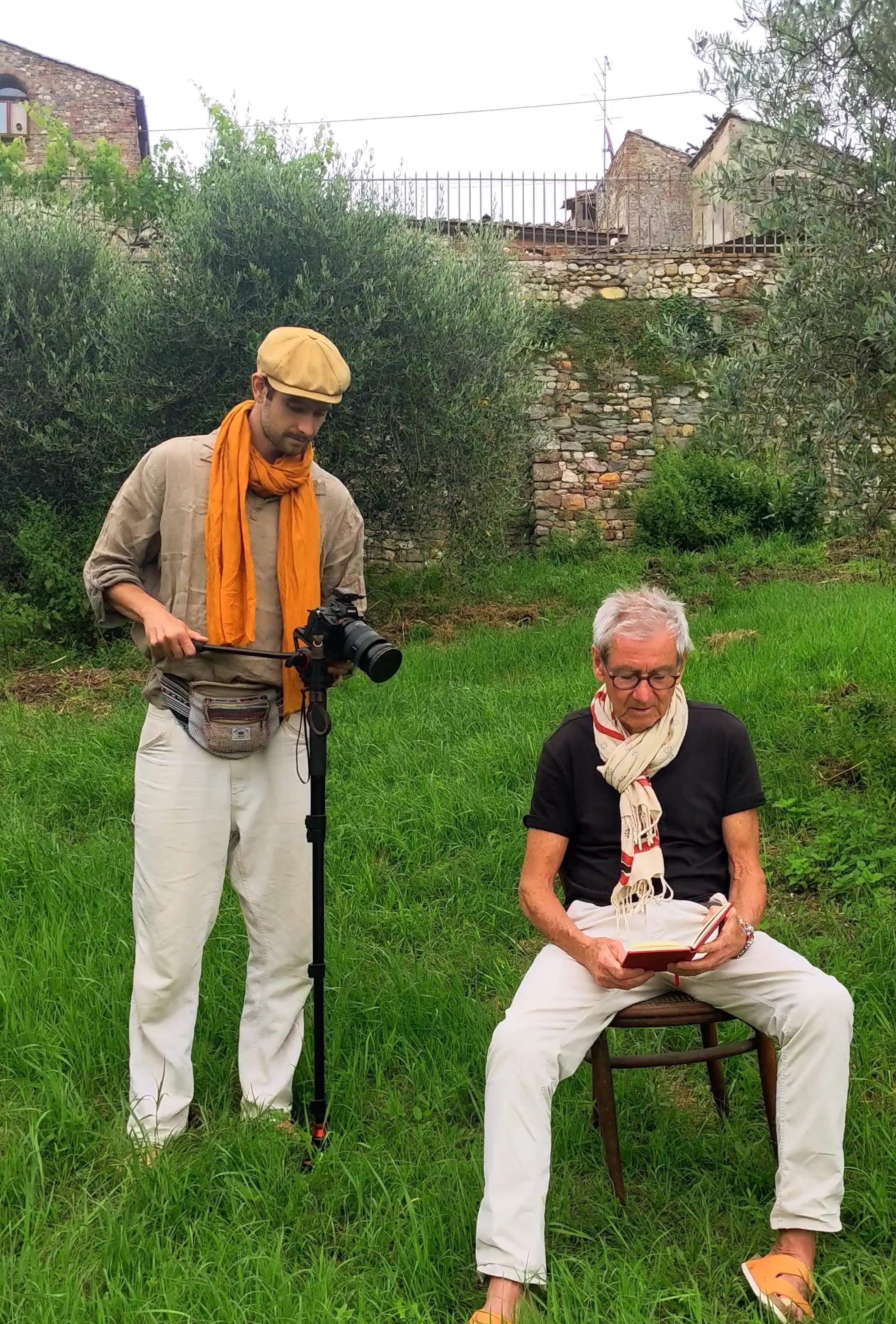 Thomas Wilson on set filming in Tuscany